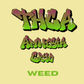 THCA Amnesia Cryo Weed – Graffiti-Produktgrafik mit Sortenname im Street-Art-Stil, Hemp Express