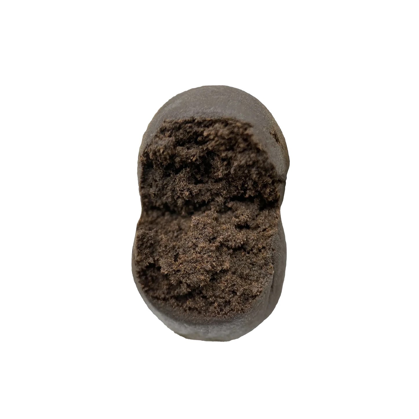 THCA Hash Afghan Kush – Detailaufnahme Textur, dichte Harzstruktur, dunkelbraun | Hemp Express
