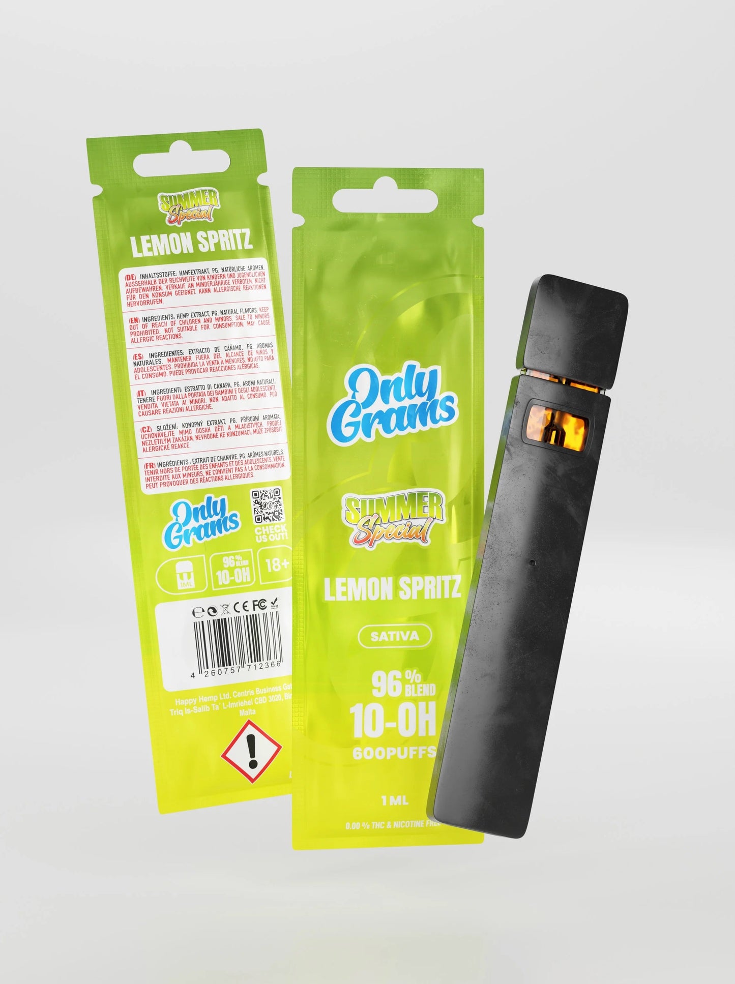 Only Grams 10-OH Vape Pen LEMON SPRITZ 1ml, 96%