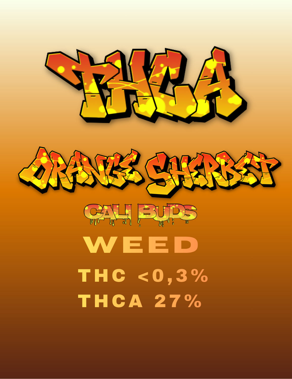 THCA Weed Orange Sherbet Cali Buds 27%