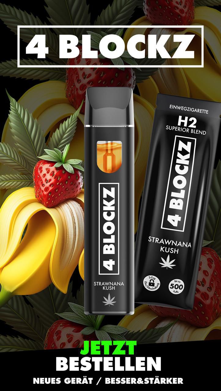 4BLOCKZ H2 Vape Strawnana Kush 1ml