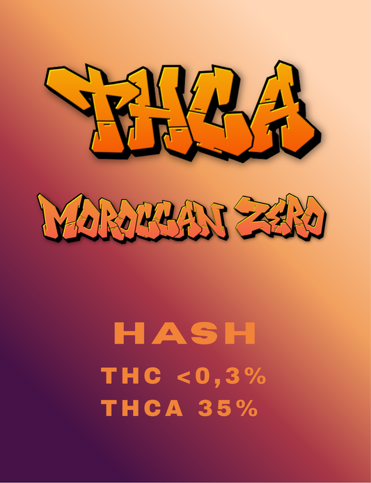 THCA Hash Moroccan Zero 35% – Premium Indoor Haschisch, laborgeprüft, 35% THCA, unter 0,3% THC
